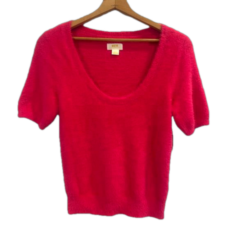 Maeve‎ by Anthropologie Eyelash Hot Pink Pullover Size S NWT